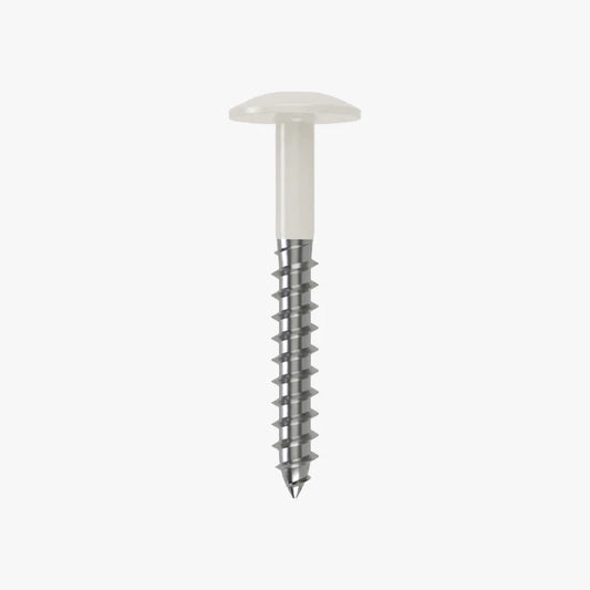4.8 x 25 x 12mm Low Profile Wood Screw Stainless Steel A2 - RAL 9003 Signal White