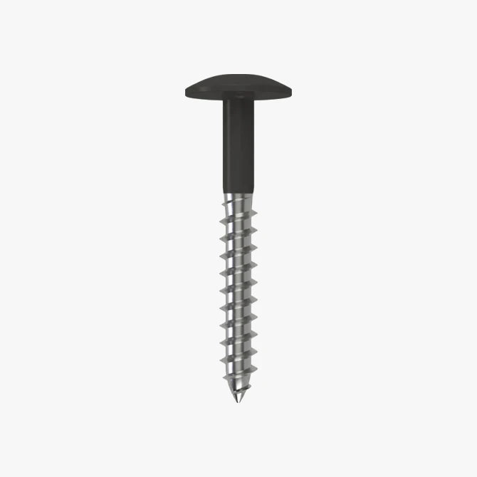 4.8 x 25 x 12mm Low Profile Wood Screw Stainless Steel A2 - RAL 9004 Signal Black