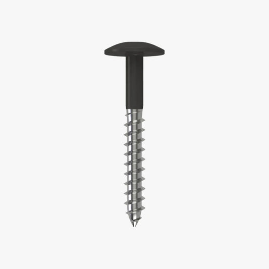 4.8 x 25 x 12mm Low Profile Wood Screw Stainless Steel A2 - RAL 9004 Signal Black