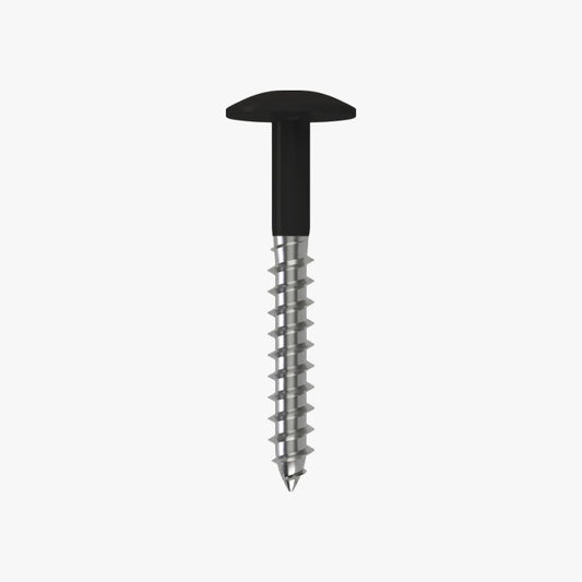 4.8 x 25 x 12mm Low Profile Wood Screw Stainless Steel A2 - RAL 9005 Jet Black
