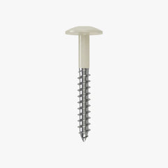 4.8 x 25 x 12mm Low Profile Wood Screw Stainless Steel A2 - RAL 9010 Pure White