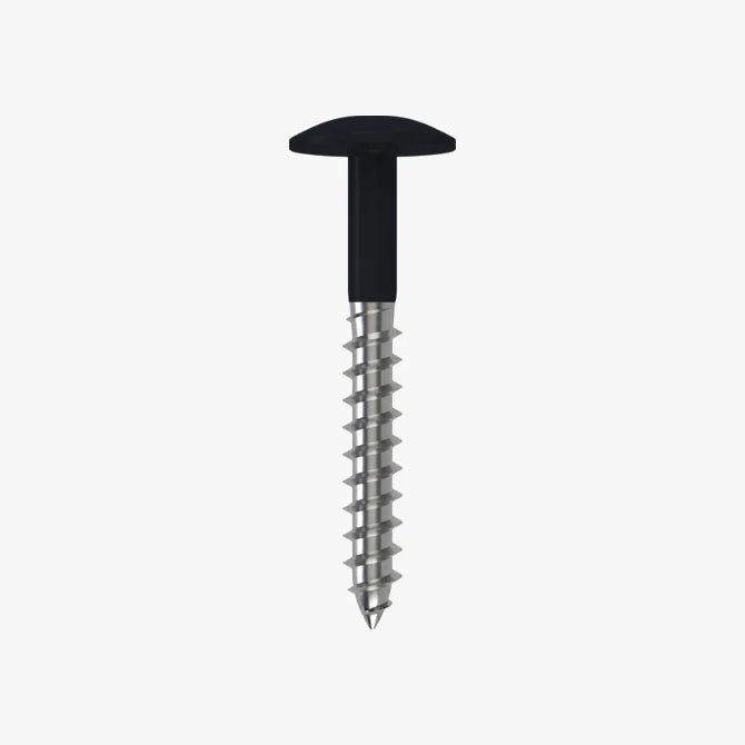 4.8 x 25 x 12mm Low Profile Wood Screw Stainless Steel A2 - RAL 9011 Graphite Black