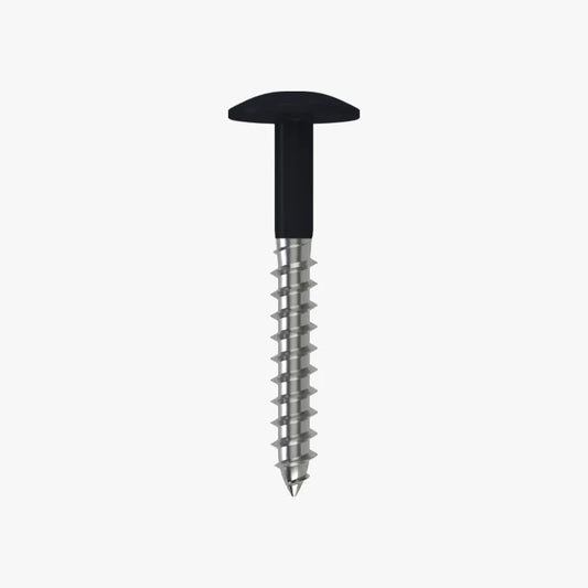 4.8 x 25 x 12mm Low Profile Wood Screw Stainless Steel A2 - RAL 9011 Graphite Black
