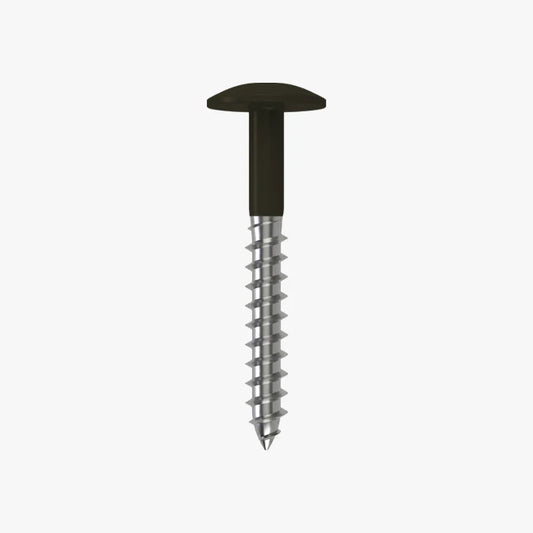4.8 x 25 x 12mm Low Profile Wood Screw Stainless Steel A2 - RAL 9017 Traffic Black