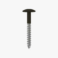 4.8 x 25 x 12mm Low Profile Wood Screw Stainless Steel A2 - RAL 9017 Traffic Black