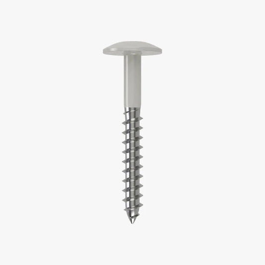 4.8 x 25 x 12mm Low Profile Wood Screw Stainless Steel A2 - RAL 9018 Papyrus White
