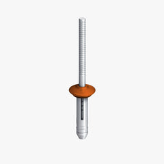 An EJOT bulb tite rivet featuring a matte orange rivet head