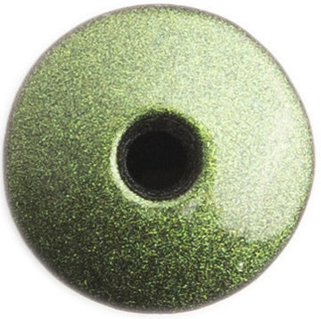 A wet painted panel rivet in metallic green