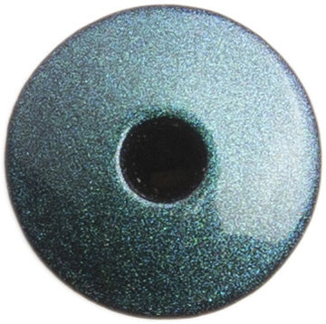 A wet painted panel rivet in metallic turquoise